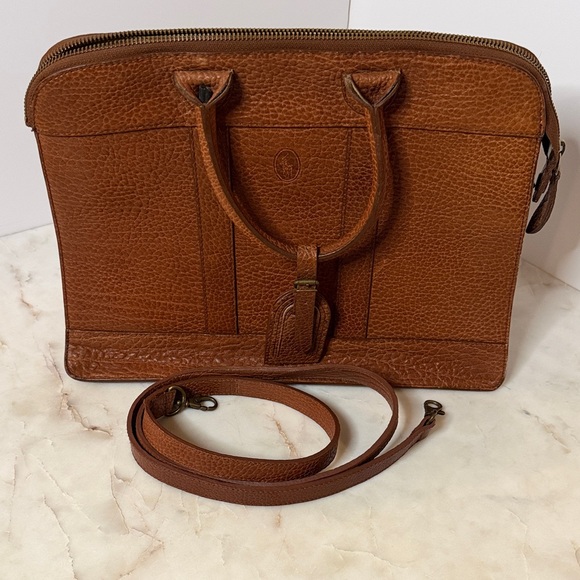 vintage Ralph Lauren 2-Way brown leather tote shoulder bag. - Picture 8 of 9